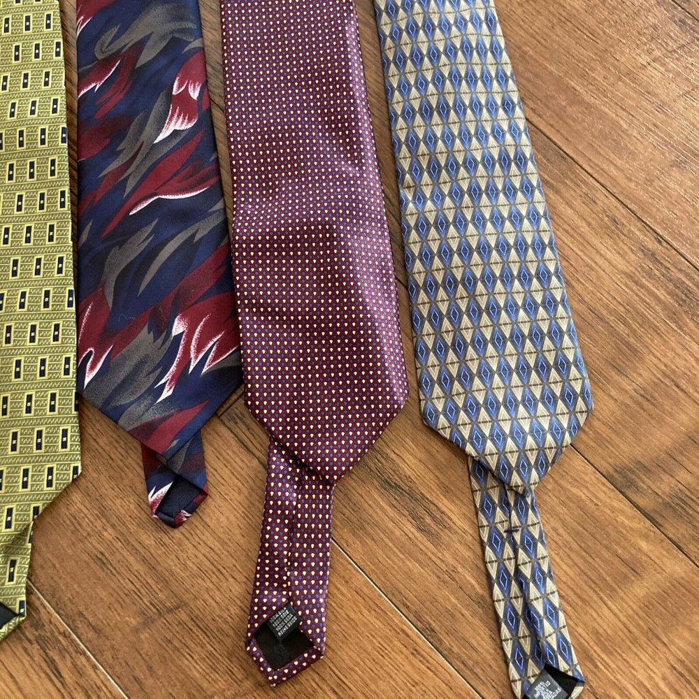 LOT OF 8 DIFFERENT BRANDS MEN’S NECK TIES STAFFORD HARDY AMIES TROPICALO LONDON - Picture 5 of 11